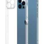 Iphone 12 Pro Max Uyumlu Şeffaf Kamera Lens Korumalı Kılıf + Tam Kaplayan Kırılmaz Cam
