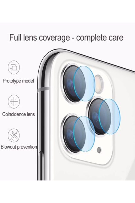 Iphone 12pro Uyumlu Arka Kamera Lens Koruma Cam 3 Yuvarlak Lazer Kesim Cam Yekpare 3 Parça Koruma