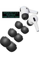 3M Airpods Pro için kulak tıkacı, Siyah Renk 3 çift silikon kulak yastığı, yedek kaymaz kulak ucu