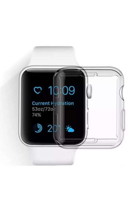 Apple Watch 1 2-3 Serisi ( 44mm ) 360 Tam Koruma Şeffaf Silikon Kılıf Premium Model