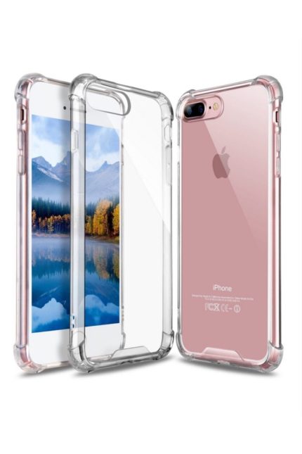 Şeffaf Silikon Iphone 7plus 8 Plus Köşe Korumalı Darbe Emicili Ultra Lens Nano Korumalı Kılıf