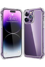 İphone 12 Pro Max 6.7 Uyumlu Kılıf Airbag Crystal Sert Pc Antishock Darbe Emici Kenar Şeffaf Silikon