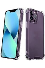 İphone 12 Pro Max 6.7 Uyumlu Kılıf Airbag Crystal Sert Pc Antishock Darbe Emici Kenar Şeffaf Silikon - Görsel 3