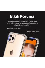 İphone 12 Pro Max 6.7 Uyumlu Kılıf Airbag Crystal Sert Pc Antishock Darbe Emici Kenar Şeffaf Silikon - Görsel 7