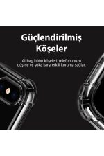 İphone 12 Pro Max 6.7 Uyumlu Kılıf Airbag Crystal Sert Pc Antishock Darbe Emici Kenar Şeffaf Silikon - Görsel 8