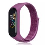Xiaomi Mi Band 3 -4 -5 Birebir Uyumlu Akıllı Bileklik Kordon Kayış- Örgülü-ipek Kumaş Nano Renk:mor