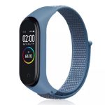 Xiaomi Mi Band 3 -4 -5 Birebir Uyumlu Akıllı Bileklik Kordon Kayış- Örgülü-ipek Kumaş Nano Renk Mavi
