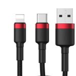 3in1 + 1iphone Usb Hızlı Şarj Ve Data Kablosu 120cm Cafule Serisi Örgülü