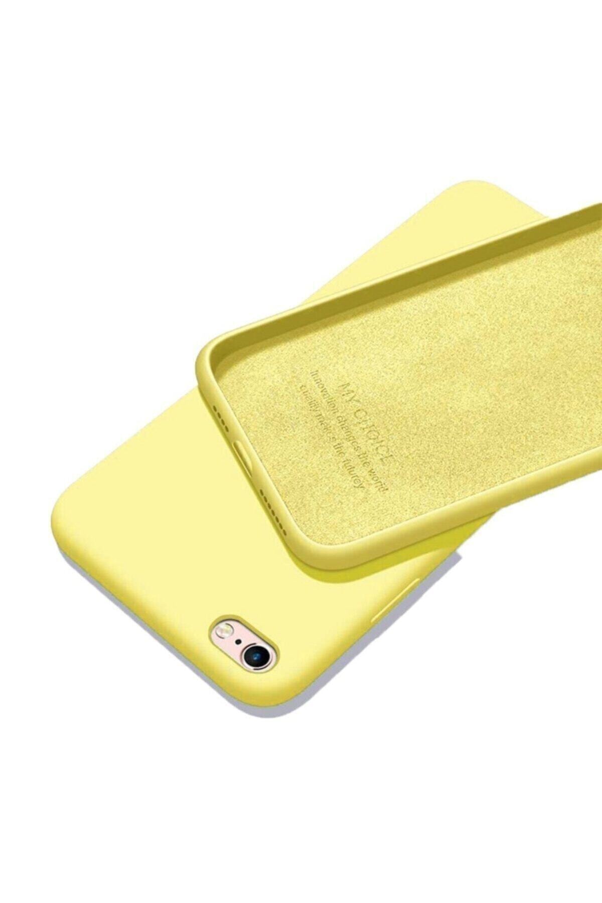 1_org_zoom Iphone 6 / 6s Uyumlu Sarı Içi Kadife Lansman Silikon Kılıf - Görsel 1