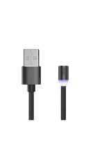 3 Uçlu Iphone Android Samsung Uyumlu Led Işık Mıknatıslı Şarj Kablosu 3 In 1 Micro Usb Type-c - Görsel 2