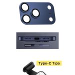 İphone 17 Pro Max 3'Lü Set Kamera Lens Koruyucu Toz ve Kir Önleyici Metal Filitre -Yapışkanlı Tıpa