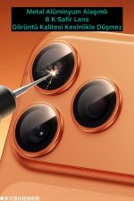 İphone 17 Pro Max Arka Metal Çerçeveli Alüminyum 8k Arka Kamera Lens Koruyucu - Görsel 2