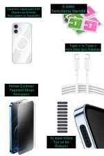 iphone 16 PLUS VIP ASLAN 3 PRO FULL SET KILI - FİLTRE - ŞARJ KABLOSU -5 TEMİZLEME SETİ -KIRILMAZ CAM