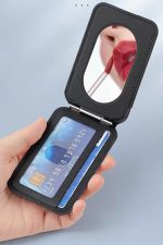 Magesafe N53 Mıknatıslı Aynalı Kapaklı Cüzdan Kılıf Deri Siyah Koruyucu Kartlık Tutucu - Görsel 3