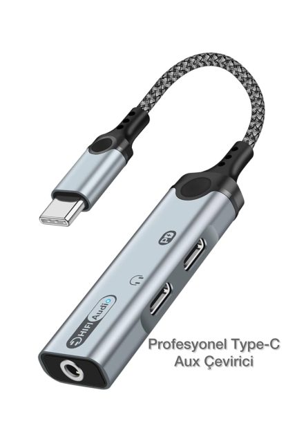 İphone 15Promax -17promax-16pro-16promax 65w Hızlı Şarj Dac Kontrollü Aux Kulaklık Dönüştürücü