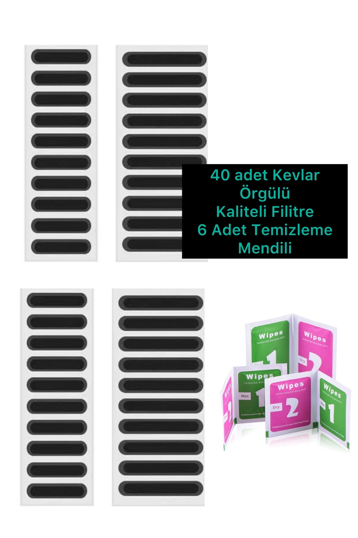 1_org_zoom 40 Adet Örgülü Filtre Tüm Telefon Marka Modellerine Hoparlör ve Mikrofon Koruyuculu Önleyici Filtre - Görsel 1