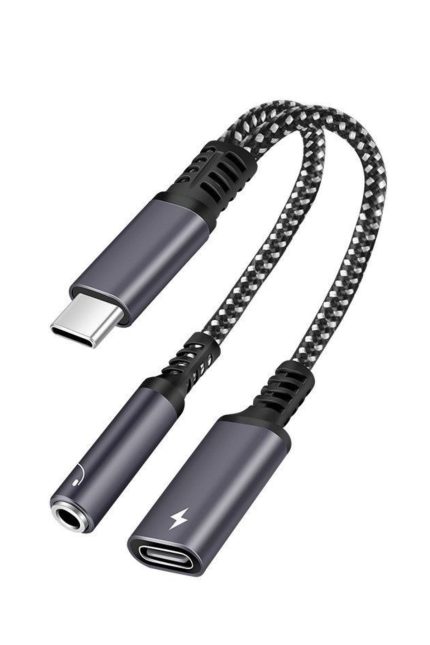 iphone 15 pro -15ProMax - 16 pro- 16proMax Type-c Kulaklık Çevirici Şarj Dönüştürücü Örgü Kablo