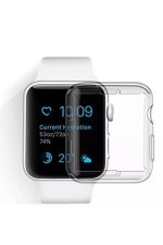 Apple Watch 1 2 3 4 5 6 Se Serisi ( 38mm ) 360 Tam Koruma Şeffaf Silikon Kılıf Premium Model - Görsel 2