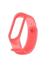 Xiaomi Mi Band 5 Akıllı Bileklik Kordon Kayış Şeffaf Kırmızı Renk - Görsel 3