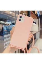 Iphone 11 Uyumlu Lansman Kılıf Içi Kadife Liquid Silikon + İpli Boyun Askılı 360 Gövde Korumalı - Görsel 2