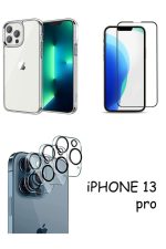 Iphone 13 Pro Uyumlu Şeffaf Kılıf Ekran Koruyucu Kırılmaz Cam Kamera Lens Koruyucu - Görsel 2