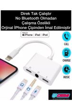 Iphone 14 13pro 12 11 X 8 7plus Ipad Aux 3in1 Kulaklık Şarj Çevirici Dönüştürücü Çoğaltıcı Kablo - Görsel 2