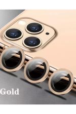 12 promax (6.7inç) Uyumlu Kamera Lens Koruyucu Çelik Halka Hd 9d Kırılmaz Cam Renk:gold Çerçeveli