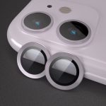 Iphone 11 /12 / 12mni Kamera Lens Koruyucu Çelik Halka Hd 9d Kırılmaz Cam Renk:silver Çerçeveli