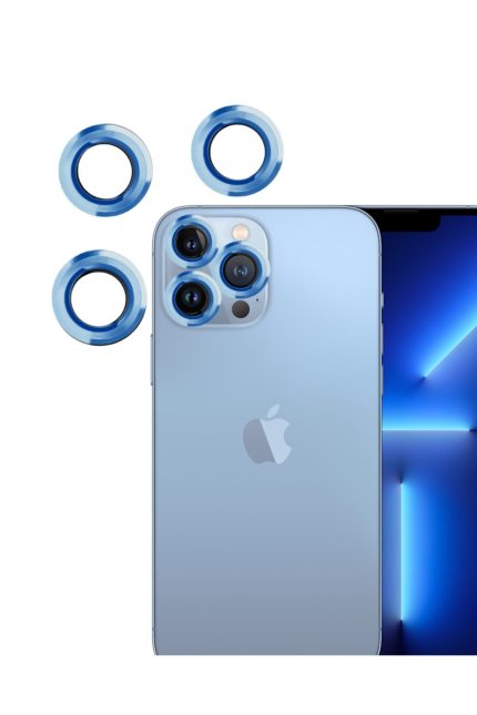 Iphone 13 Pro Max Uyumlu Kamera Lens Koruyucu Çelik Halka Hd 9d Kırılmaz Cam