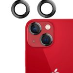 Iphone 13 / 13 Mini Uyumlu Kamera Lens Koruyucu Çelik Halka Hd 9d Kırılmaz Cam Renk:siyah Çerçeveli