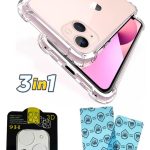 Iphone 13 Uyumlu Kılıf Köşeleri Airbag Korumalı Silikon-kamera Lens Koruma-9h Nano Kırılmaz Cam