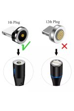 5 Adet Plug Micro Usb Yedek Başlık Işıklı Mıknatıslı Şarj Kablo Plug Manyetik Başlık Dönüştürücü - Görsel 3