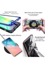 Huawei Mate20pro Mıknatıslı Alüminyum Bumper 360 Tam Koruma Arka Cam Kapaklı Kılıf Gövdeli - Görsel 3
