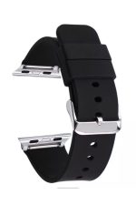 Watch Kordon 2 3 4 5 6 Se 42mm 44mm Uyumlu Kayış Bileklik Hermes Dizayn Siyah Tpu Silikon - Görsel 2