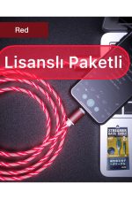 Optik Full Işıklı Mıknatıslı Örgülü Kablo 3in1 Type C Micro Usb Iphone 3'bir Arada Hızlı Şarj - Görsel 3
