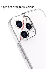 Iphone 12 Pro Max Uyumlu Şeffaf Kamera Lens Korumalı Kılıf + Tam Kaplayan Kırılmaz Cam - Görsel 2