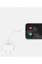 Beyaz Iphone Lightning 2in1 Şarj + Kulaklık Dönüştürücü 2 Taraf Lightning - Görsel 3