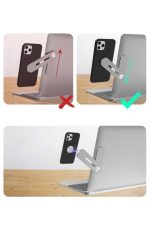 Manyetik Laptop Masaüstü Bilgisayar Cep Telefonu Tutucu Stant - Görsel 2