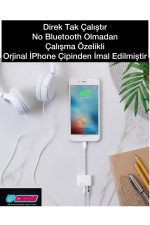 Iphone 14 13pro 12 11 X 8 7plus Ipad Aux 3in1 Kulaklık Şarj Çevirici Dönüştürücü Çoğaltıcı Kablo - Görsel 3