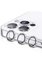 Iphone 13promax Kamera Lens Koruyucu Çelik Halka Hd 9d Kırılmaz Cam Renk:silver Çerçeveli - Görsel 2