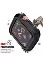 Apple Watch Se 6 5 4 3 2 (44mm) Esnek Nano Silikon Kılıf Çerçeveli Ekran Ve Gövde 360 180 Korumalı - Görsel 4