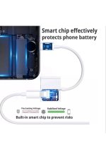 Iphone 13 12 11 X 8 7plus Ipad Lightning Uyumlu Kulaklık Şarj Çevirici Dönüştürücü Çoğaltıcı Kablo - Görsel 3
