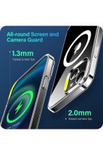 Apple Iphone 13 Mini Kılıf Magsafe Magnetic Crystal Kapak - Şeffaf - Görsel 5