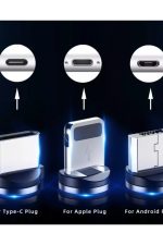 3 Adet Plug Type C Usb Yedek Başlık Işıklı Mıknatıslı Şarj Kablo Plug Manyetik Başlık Dönüştürücü - Görsel 5