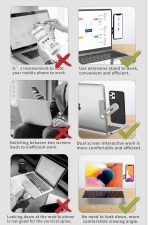 Teknoair Metal Ayarlı Laptop Ve Monitör Yanı Manyetik Telefon Tutucu Stand - Görsel 5
