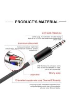 Ultra Profesyonel Aux Kablo 3.5 Mm Jak- Örgülü Kesintisiz Ses Yalıtımlı ( Karışık Renklerde) - Görsel 5