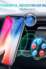 Araç Içi Telefon Tutucu Neodyum Mıknatıslı Siyah Renk 3 Adet Metal Plakalı Klima Menfez Uyumlu 3in1 - Görsel 5