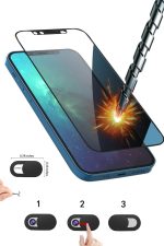 Iphone 13-13pro-14 Hayalet Ghost Spy Defender Cam Slider Ultra Kavisli 12d Temperli Ekran Koruyucu - Görsel 6