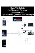 Iphone 14 13pro 12 11 X 8 7plus Ipad Aux 3in1 Kulaklık Şarj Çevirici Dönüştürücü Çoğaltıcı Kablo - Görsel 6