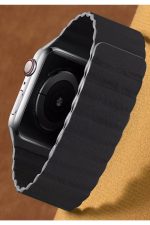 Apple Watch 2 3 4 5 6 Se 42mm 44mm Uyumlu Kordon Kayış Bileklik Leather Deri Loop Band Black Solo - Görsel 7